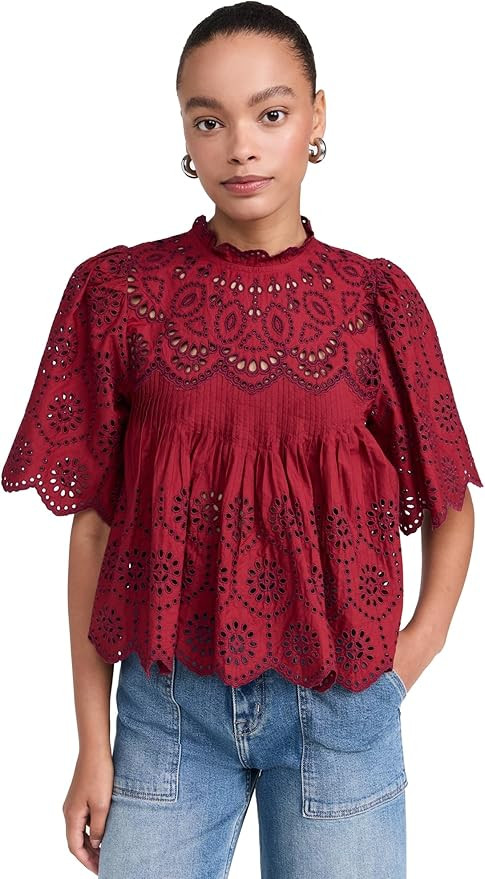 Sea Women's Lainey Embroidery Short Sleeve Top | Amazon (US)