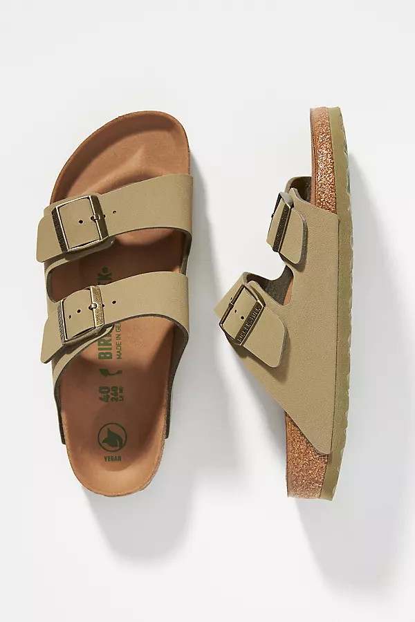 Birkenstock Arizona Vegan Sandals By Birkenstock in Beige Size 39 | Anthropologie (US)