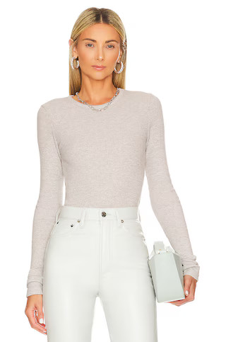 Alma Shrunken Crew Neck in Brushed Grey Heather | Revolve Clothing (Global)