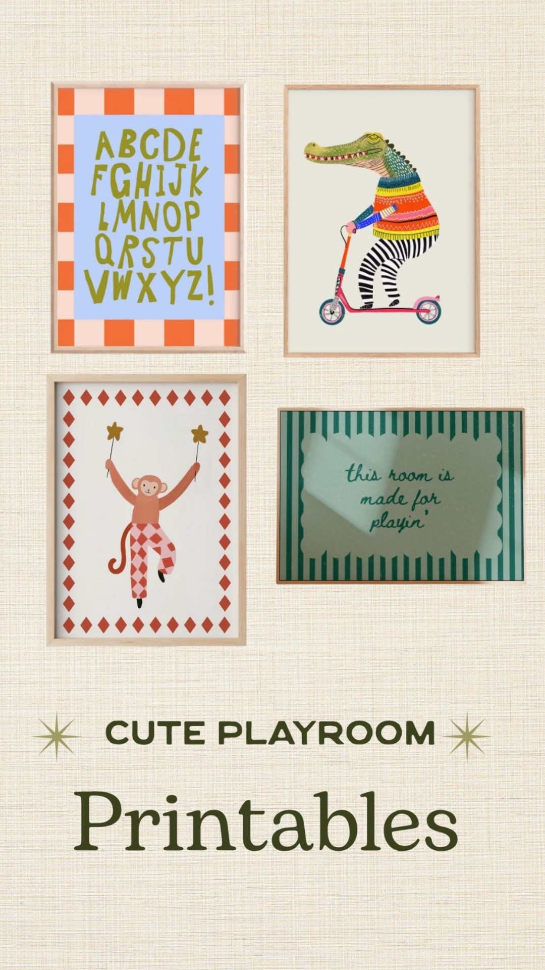 I wanted to go colorful and eclectic with our playroom gallery wall and these prints are perfect 🥲