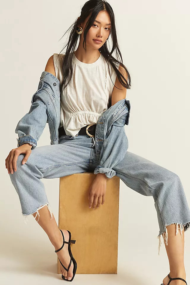 Pilcro Ruched Muscle Tank | Anthropologie (US)