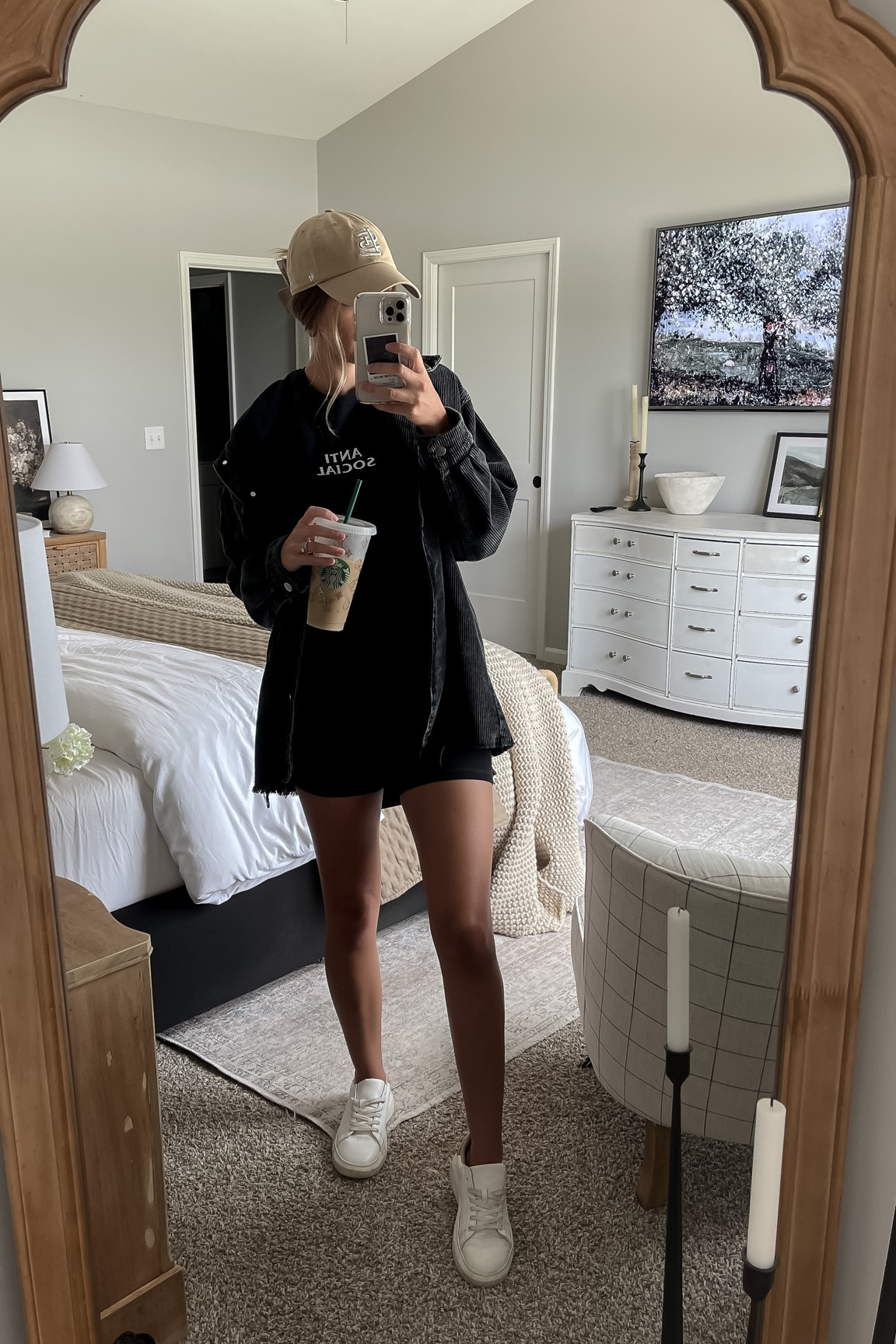 Obsessed with this Anti Social embroidered tee and have to pair it with my go tos: my fav Walmart white sneakers, black ribbed shacket, tan STL hat and this monster claw clip from Target! 

#LTKunder50 #LTKstyletip #LTKFind