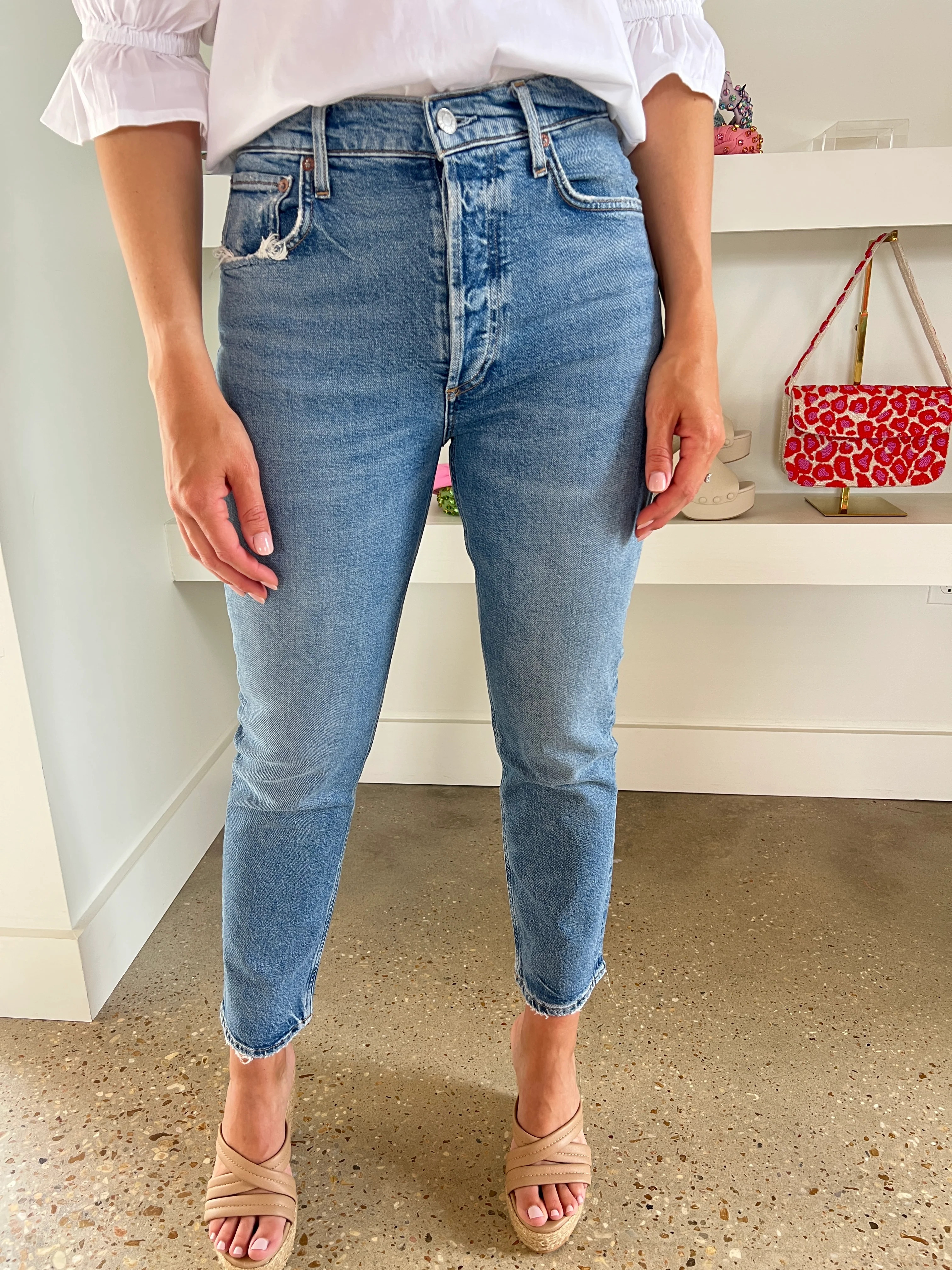 Riley High Rise Straight Crop Jean- Cove | Amor lafayette