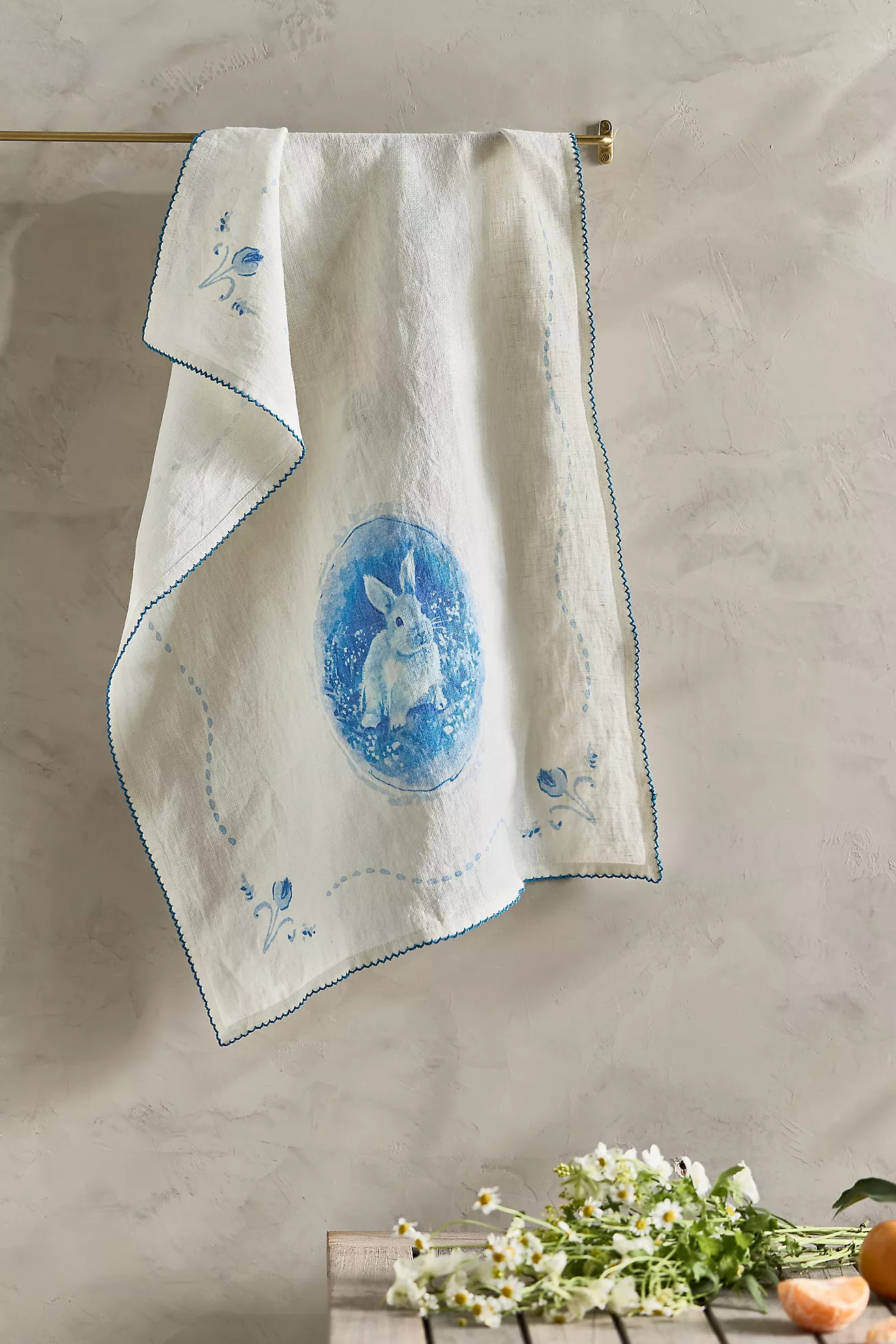 Delft Bunny Dish Towel | Anthropologie (US)
