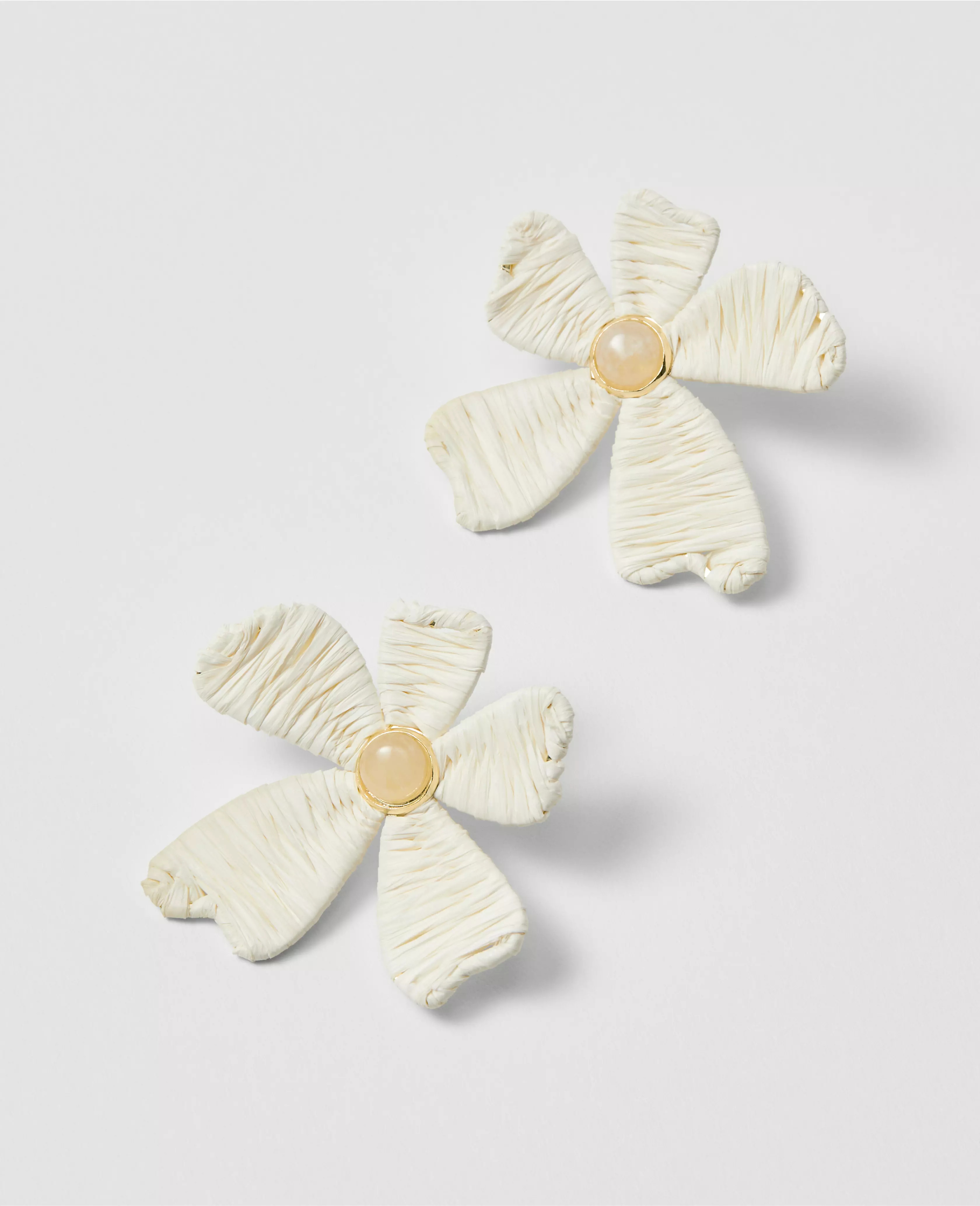 Raffia Flower Stud Earrings | Ann Taylor