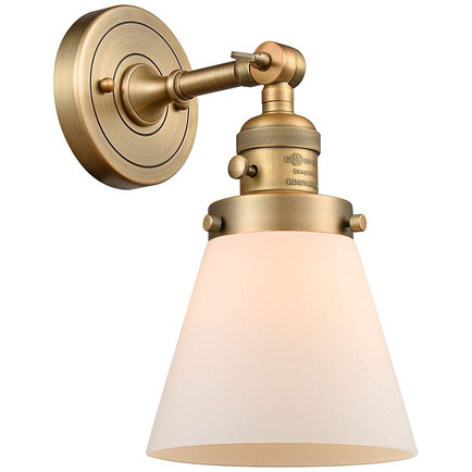 Franklin Cone Brushed Brass Wall Sconce Unlacquered Brass Bathroom Sconces