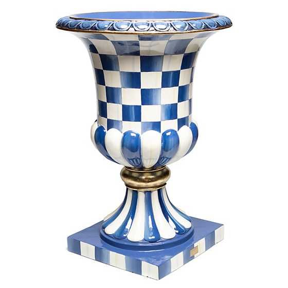 Royal Check Pedestal Urn | MacKenzie-Childs