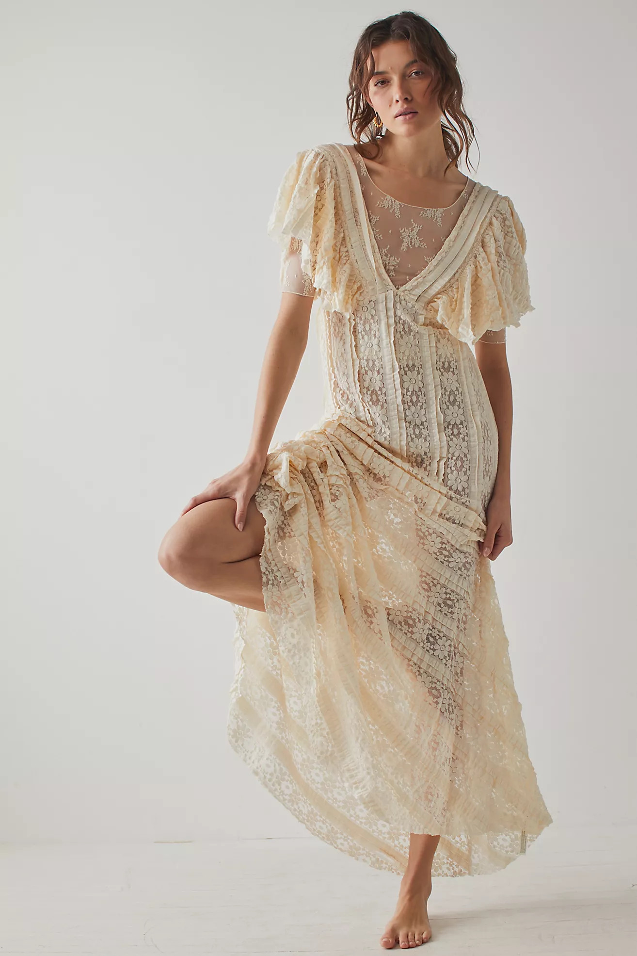 Oui Oui Ruffle Lace Slip | Free People (Global - UK&FR Excluded)