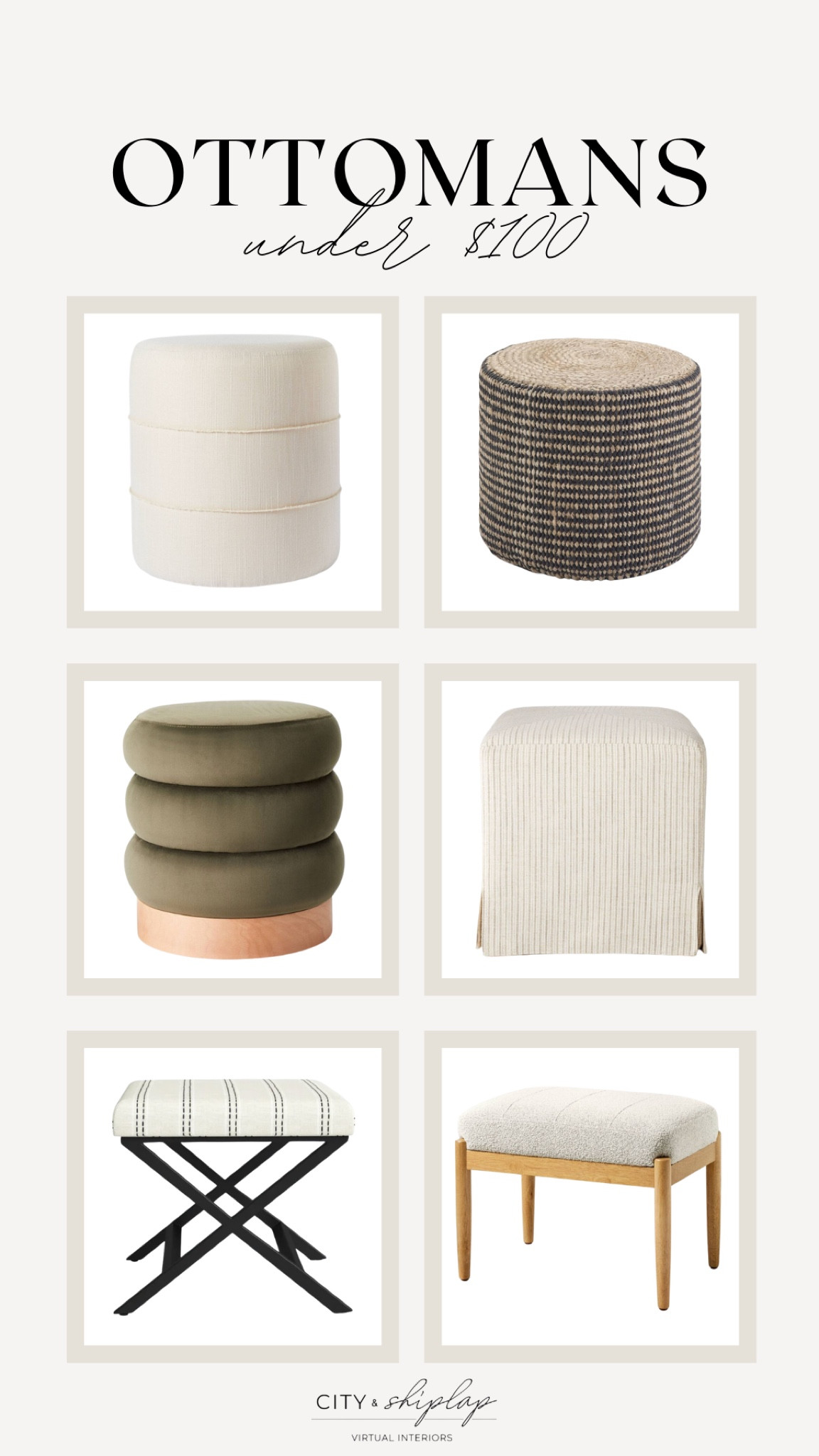 Ottomans under $100
Wayfair find, target find, Studio McGee, Hearth & Hand, neutral home decor 

#LTKfindsunder100 #LTKhome #LTKsalealert