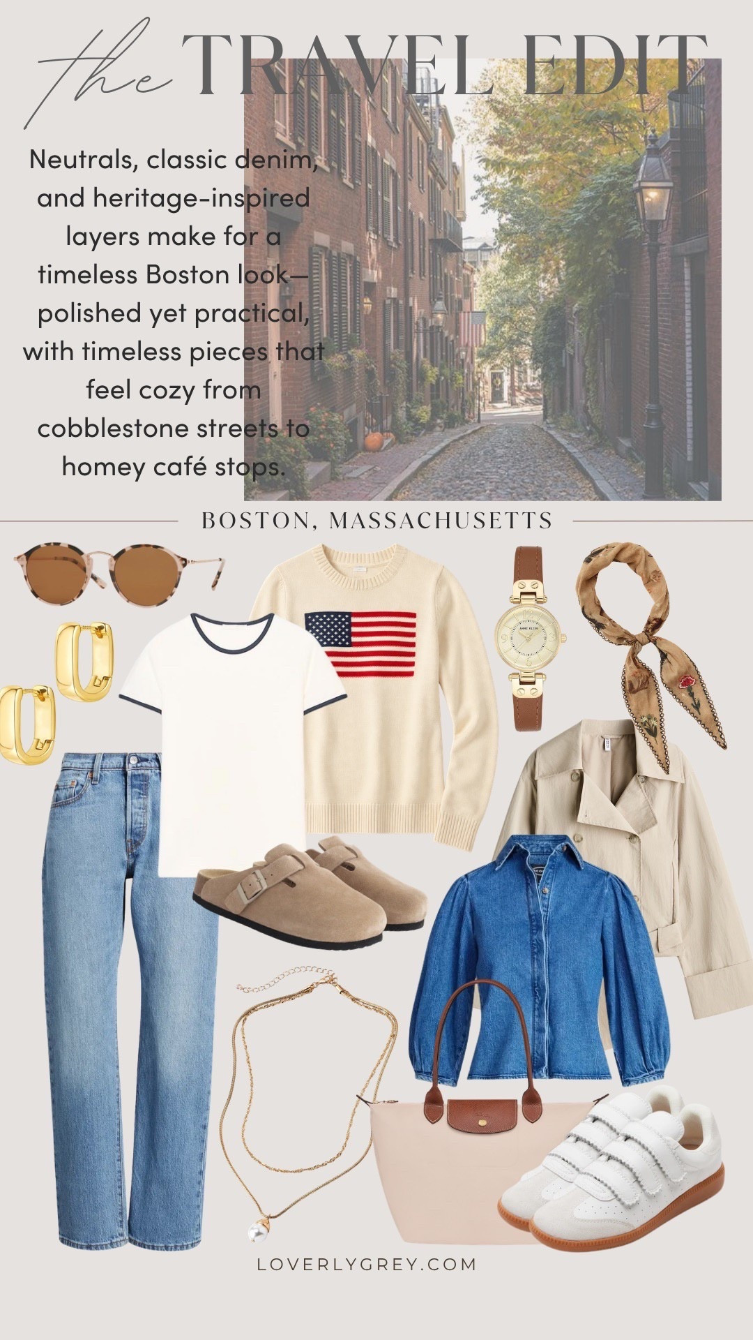 Effortless Boston travel style is classic denim, neutral layers, and timeless staples you can mix + match all weekend long. From coffee runs to cobblestone strolls, these pieces are polished, comfy, and endlessly versatile.

Loverly grey, Boston outfits, travel capsule, neutral outfits, what to wear in Boston Massachusetts, spring layering outfits

#LTKSeasonal #LTKTravel #LTKootd