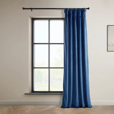 Matra Plush Velvet Curtains for Bedroom - Room Darkening Curtains for Living Room Window Single Panel | Wayfair North America