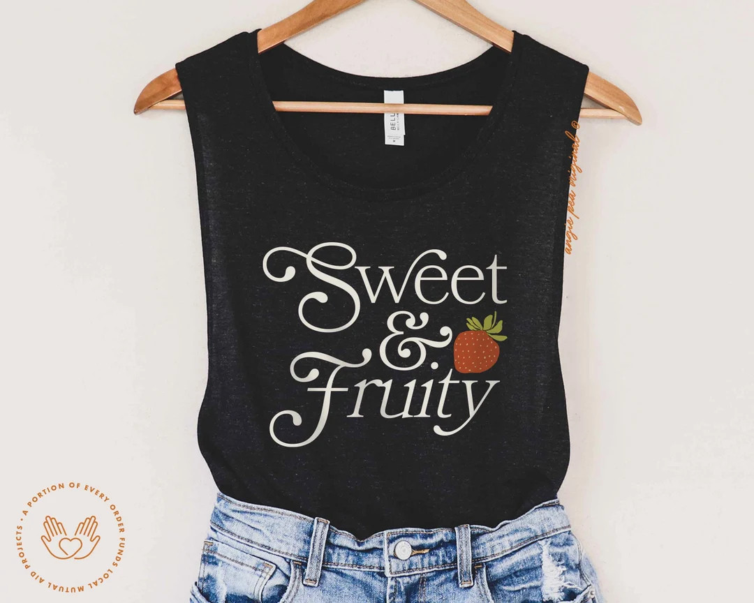Fruity Tank, Subtle Pride, Strawberry Tank, Sapphic Tank, Bisexual Pride, WLW, Subtle, Lesbian Pr... | Etsy (US)