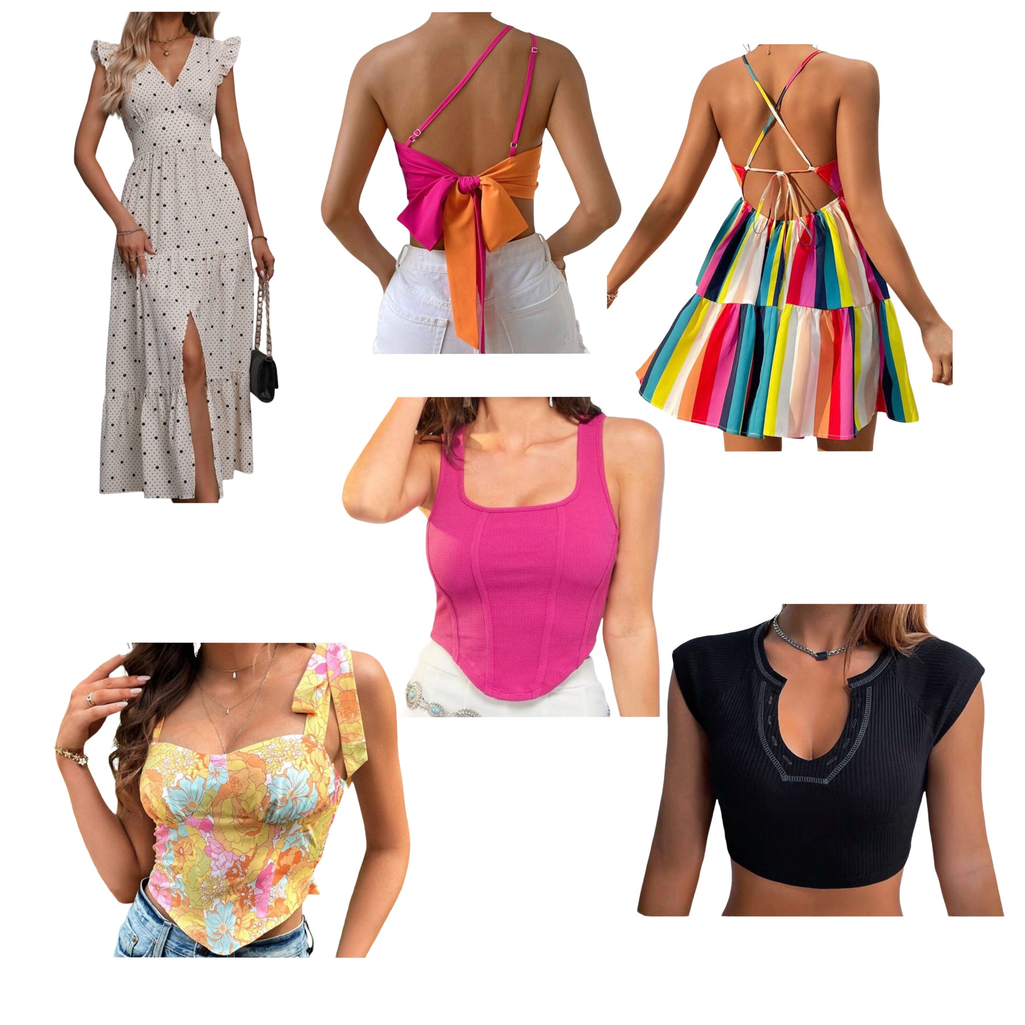 Shein outfits for back to school (college edition) 
#cute #colorful #shein #sheinoutfits #college #gamedayclothes #colorful #pink #pinkandorange #dresses #goingouttops 

#LTKBacktoSchool #LTKFind