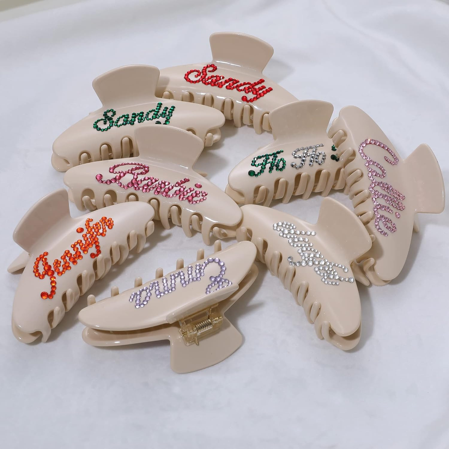 Personalized Rhinestone Name Number Big Claw Hair Clips for Women, 4 Inch Non-slip Banana Clips, ... | Amazon (US)