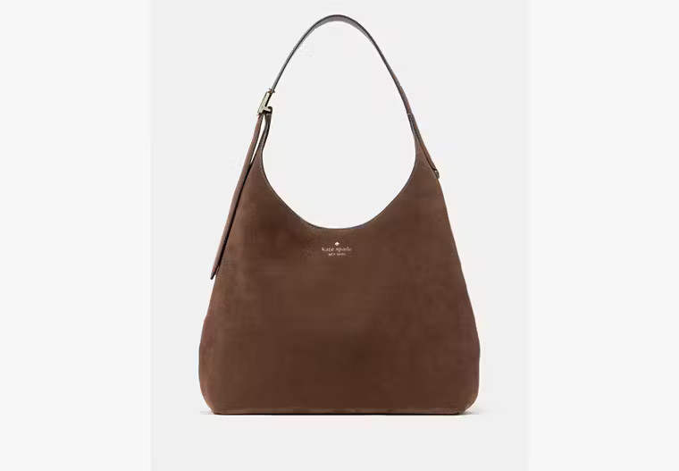 Kate Spade 454 Suede Large Shoulder Bag, Hot Fudge | Kate Spade Outlet