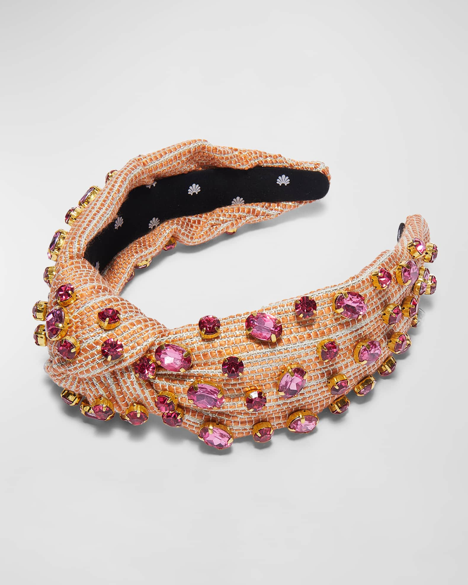 Knotted Tweed Embellished Headband | Neiman Marcus