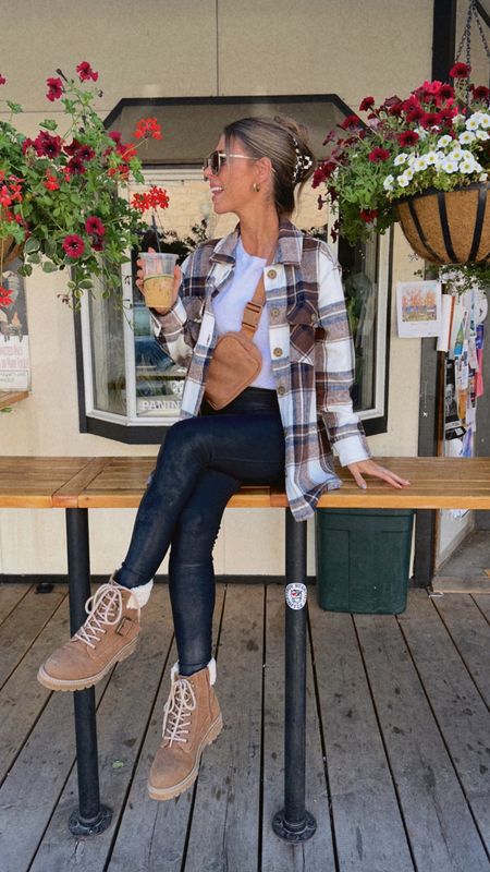 Fall style. Casual fall style, affordable fall fashion, Walmart finds, faux leather leggings, flannel 

#LTKSeasonal #LTKHoliday #LTKfindsunder50
