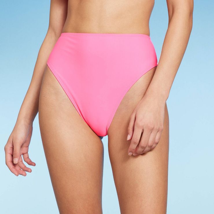 Women's High Waist High Leg Cheeky Bikini Bottom - Wild Fable™ | Target