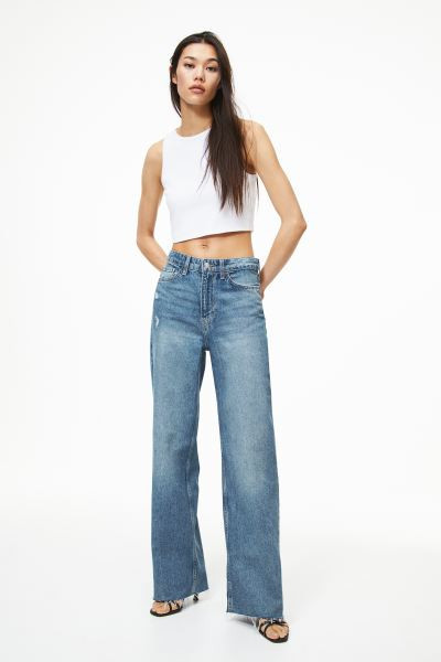 Wide Ultra High Jeans - Bleu denim - FEMME | H&M FR | H&M (FR, IT, ES, PT, BE)