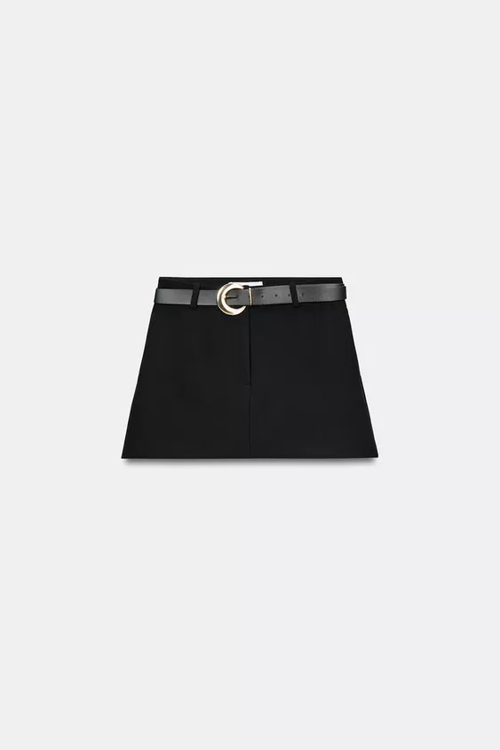 BELTED SPLIT SKIRT | Zara US