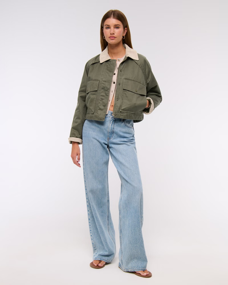 Women's Short Waxed Chore Jacket | Women's Coats & Jackets | Abercrombie.com | Abercrombie & Fitch (US)