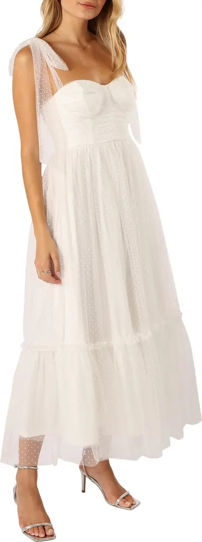 Floret Bow Strap Sweetheart Neck Maxi Dress | Nordstrom