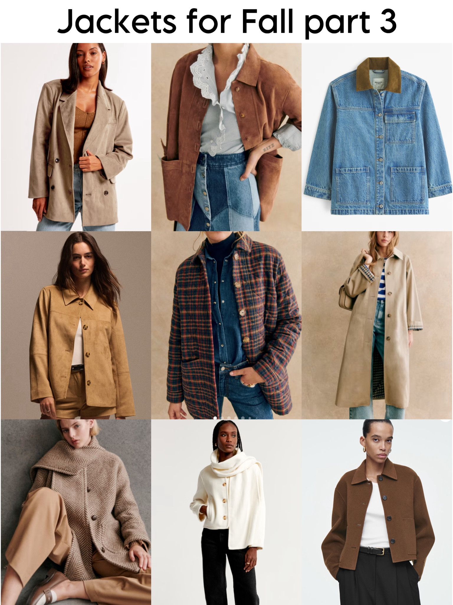 Jackets for fall part 3!

Denim jacket, barn, jacket, workwear, jacket, belted, denim, jacket, leather jacket, leather blazer, cropped jacket, jacket with removable scarf, trench coat.
 

#LTKautumn #LTKcanada #LTKstyletip