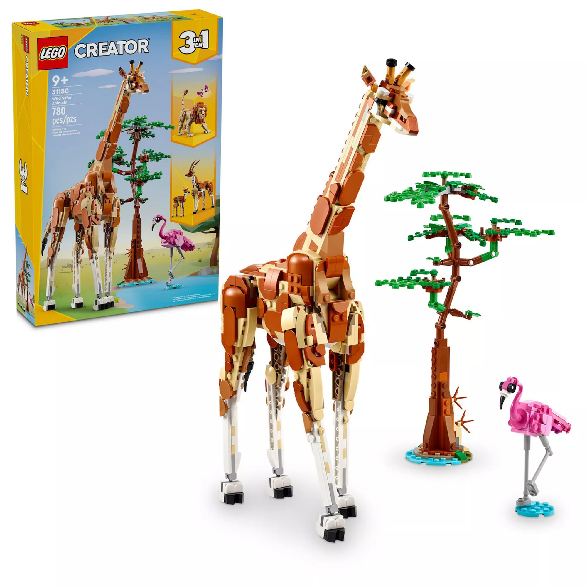 LEGO Creator 3 in 1 Wild Safari Animals Set, Giraffe, Gazelles or Lion Toy 31150 | Kohl's