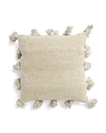 18x18 Soft Tassel Pillow | TJ Maxx