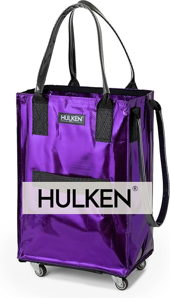 (Small, Ultraviolet) Reusable Grocery Bag On Wheels, Shopping Trolley, Rolling Tote, Zipper Closu... | Amazon (US)