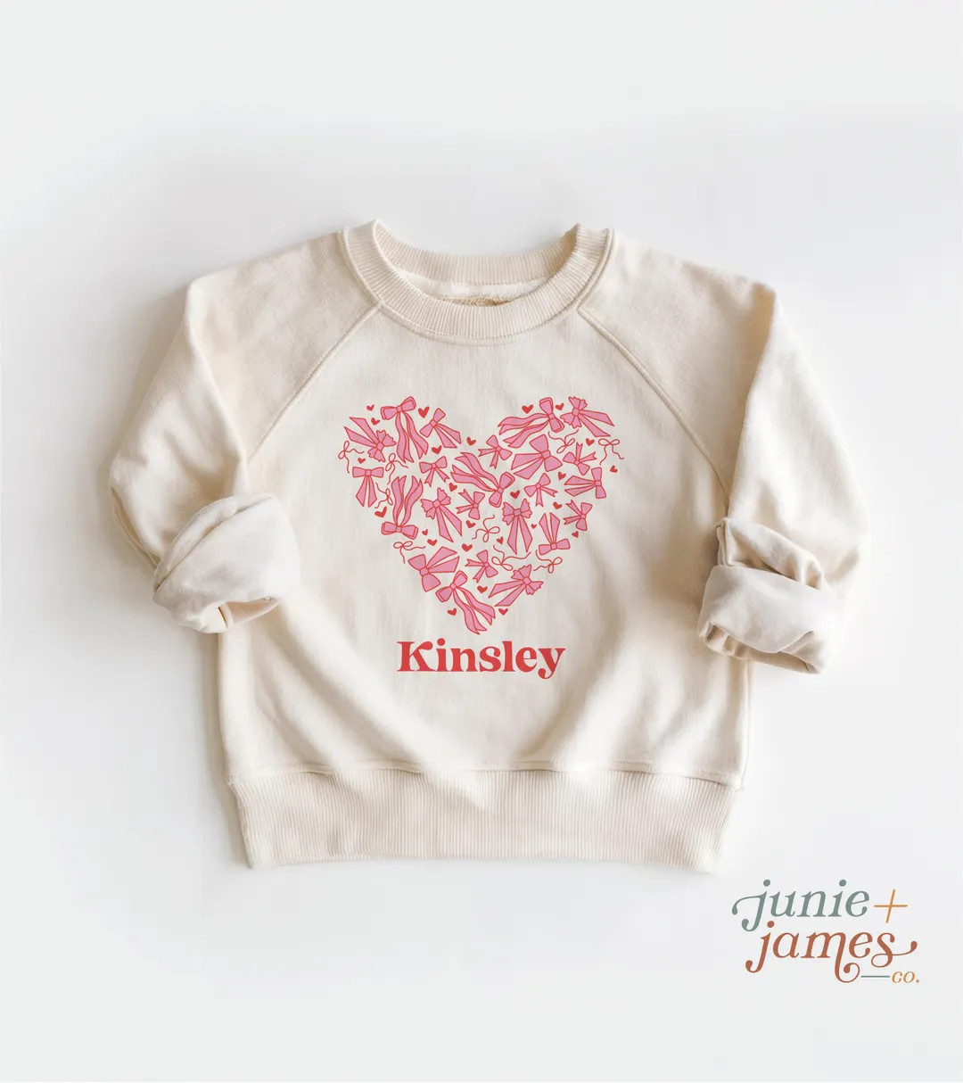 Personalized Valentine Bow Heart Toddler Sweatshirt - Valentine Coquette Bow Toddler Crewneck - R... | Etsy (US)