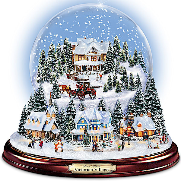 Thomas Kinkade Victorian Christmas Village Snowglobe | Bradford Exchange