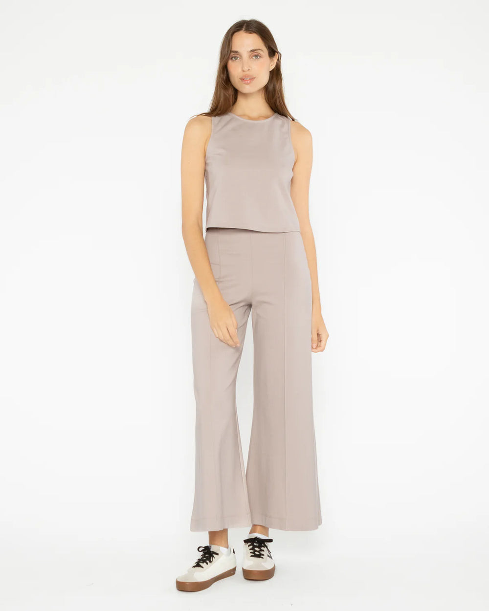 Ripley Rader Clay Ponte Knit Wide Leg Pant: Cropped | House of 29