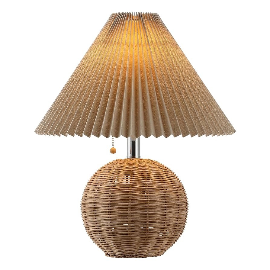 JONATHAN Y JYL1145C Aksel 17.25" Coastal Scandinavian Rattan/Iron Sphere LED Table Lamp with Plea... | Amazon (US)
