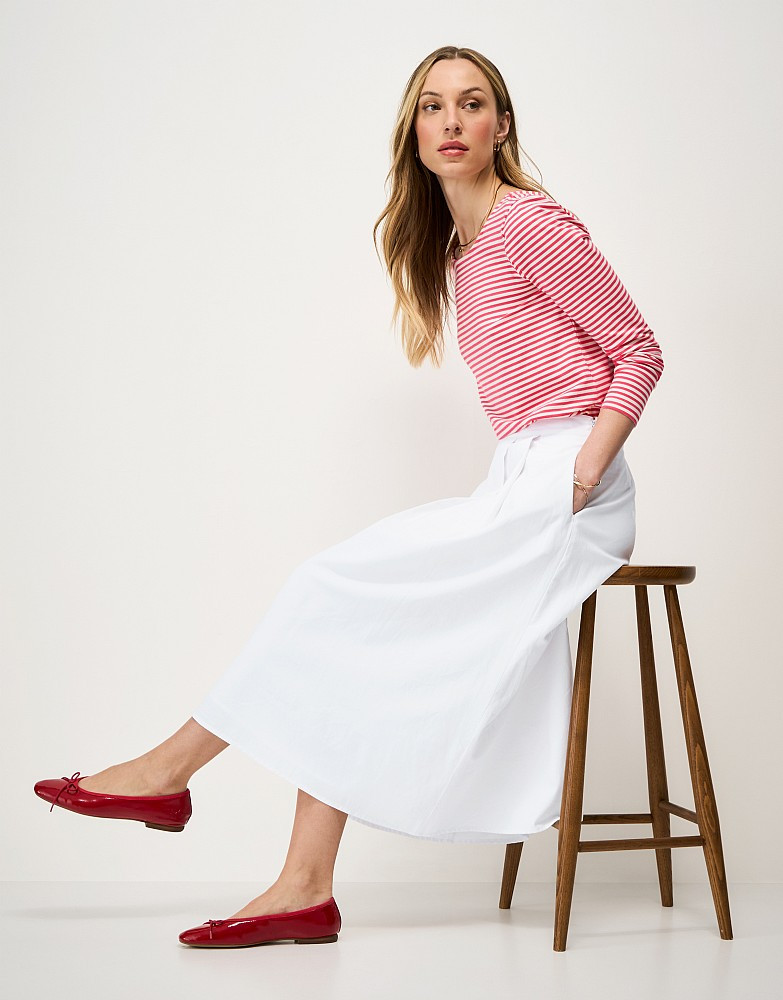 Gaby Linen-Blend Skirt in White | Crew Clothing (UK)