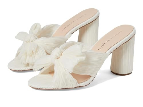 Loeffler Randall Penny Pleated Knot Mules for Women - Textile Lining - Leather Footbed - Leather Outsole Pearl 6 B - Medium | Amazon (US)