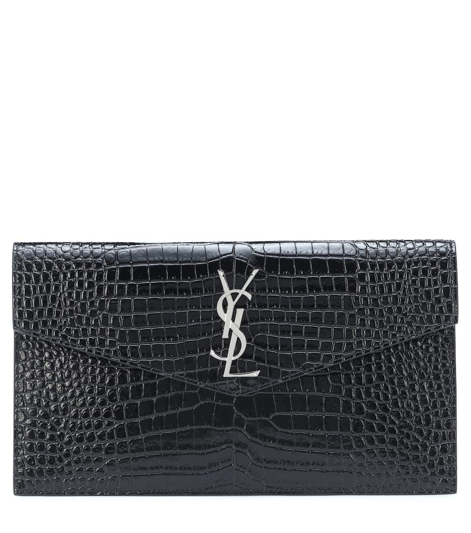 Uptown embossed leather clutch | Mytheresa (UK)