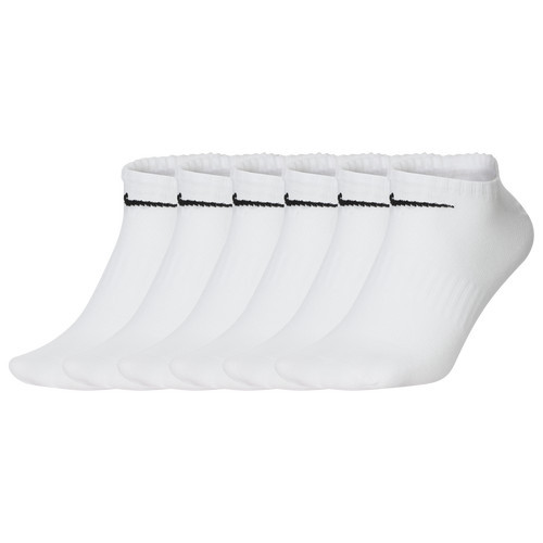Nike Womens Nike Everyday Lightweight No Show Socks 6PK - Womens White/Black Size M | Foot Locker (US)