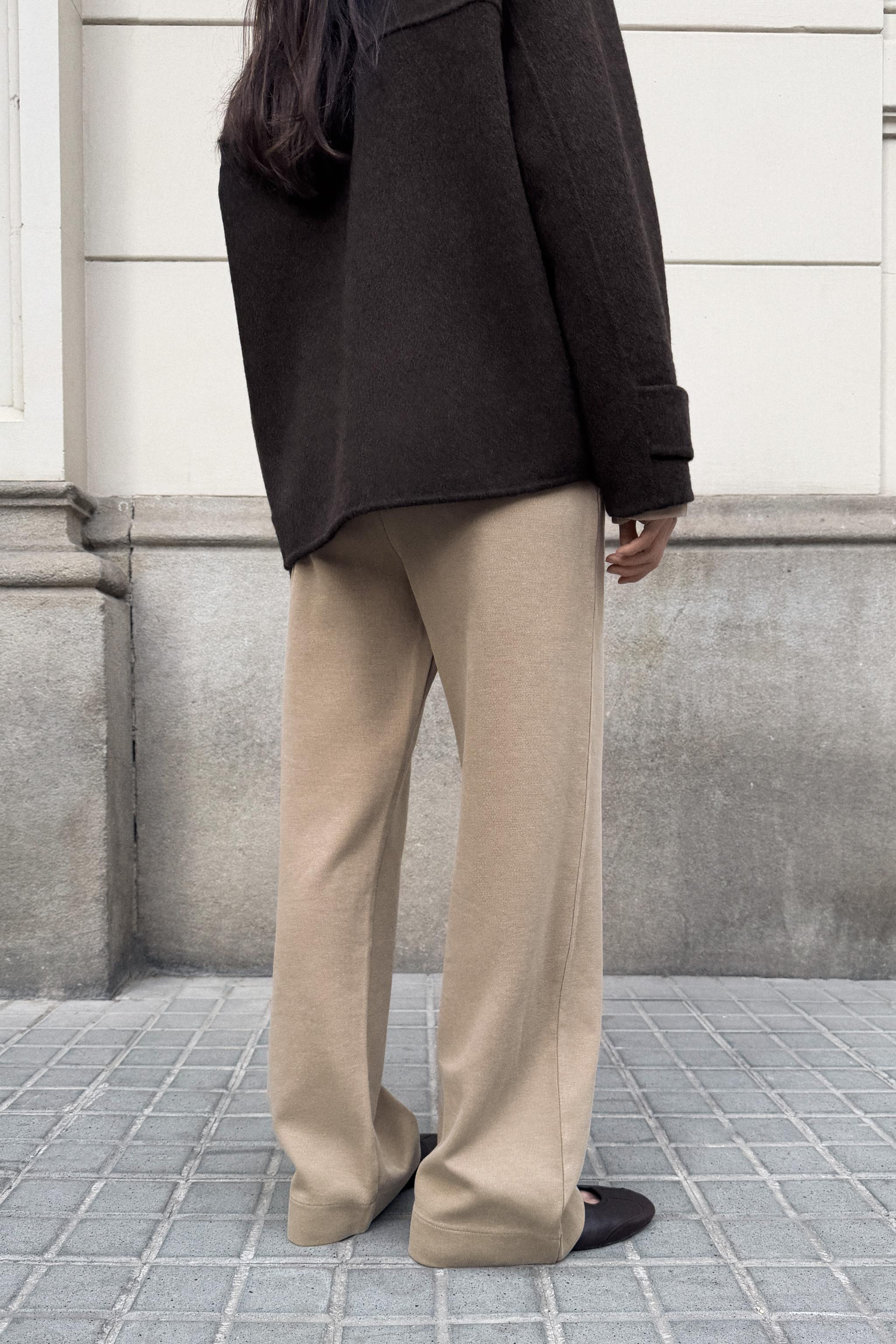 WASHED-EFFECT INTERLOCK TROUSERS | Zara UK