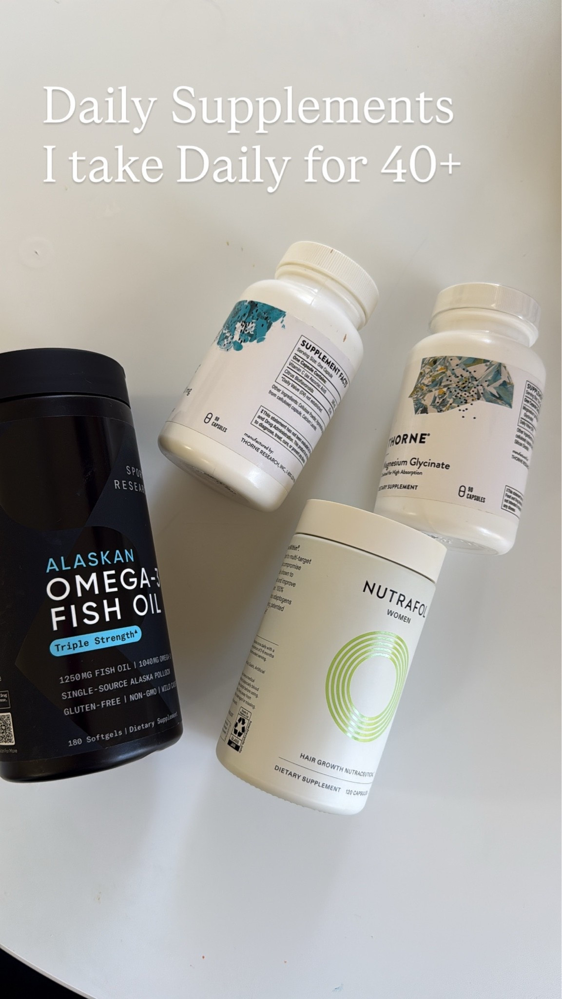 Supplements, I take daily in my 40s, daily supplements for mature women, daily routine supplements ￼

#LTKOver40 #LTKmomlife #LTKselfcare