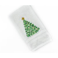 Embroidered Hand Towel - Christmas Tree Design Kitchen Or Bathroom Decorative Towel, Hostess Gift | Etsy (US)