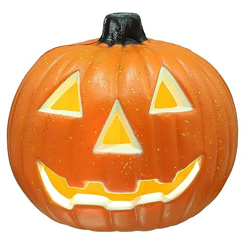 TOVINANNA Halloween Pumpkin Light Jack O Lantern Plastic Pumpkins Light Battery Operated, 8inch Light Up Pumpkin Halloween Table Decor for Home House Party (Battery Not Included) | Amazon (US)