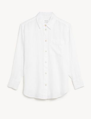 Pure Linen Oversized Long Sleeve Shirt | Marks & Spencer (UK)