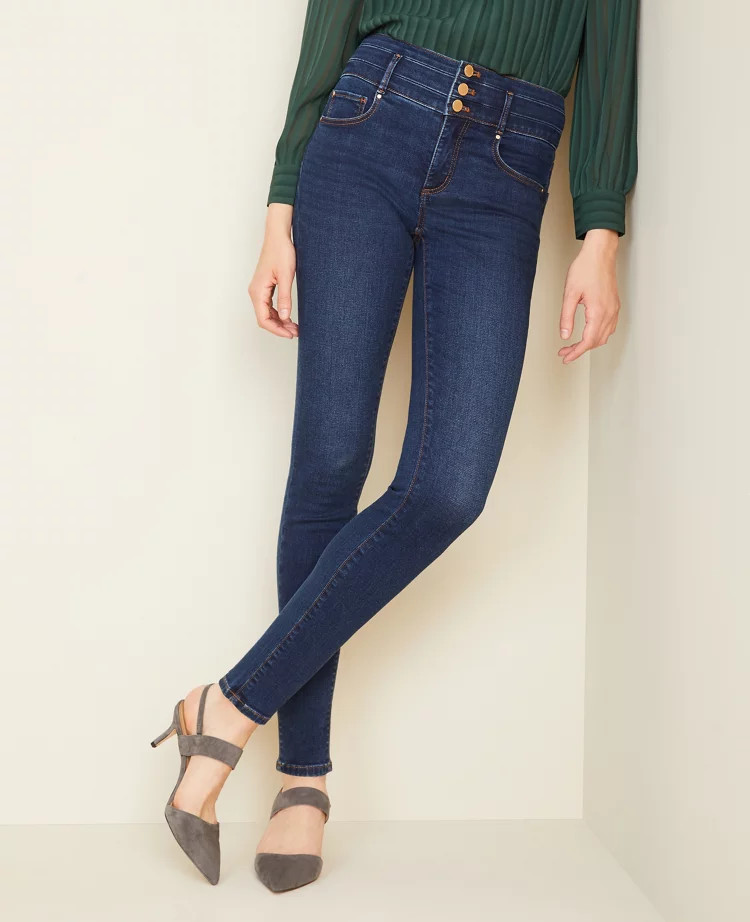 Sculpting Pocket High Rise Skinny Jeans in Classic Indigo Wash | Ann Taylor | Ann Taylor (US)
