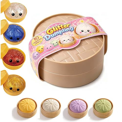 Dumpling Squishies, Glitter Dumpling Mystery Box, Dumplings Sensory Squeeze Toy for Stress Relief | Amazon (US)