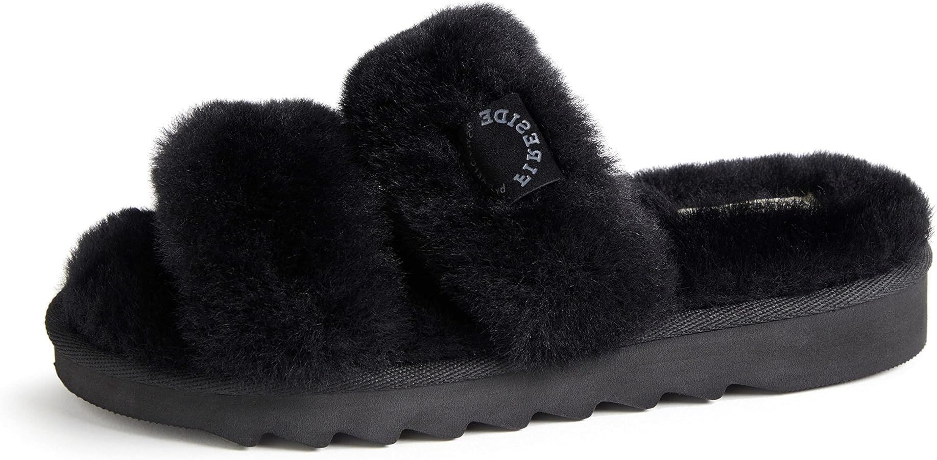 Dearfoams womens Fireside Benalla All Over Shearling Double Band Easy on/Off Slide | Amazon (US)