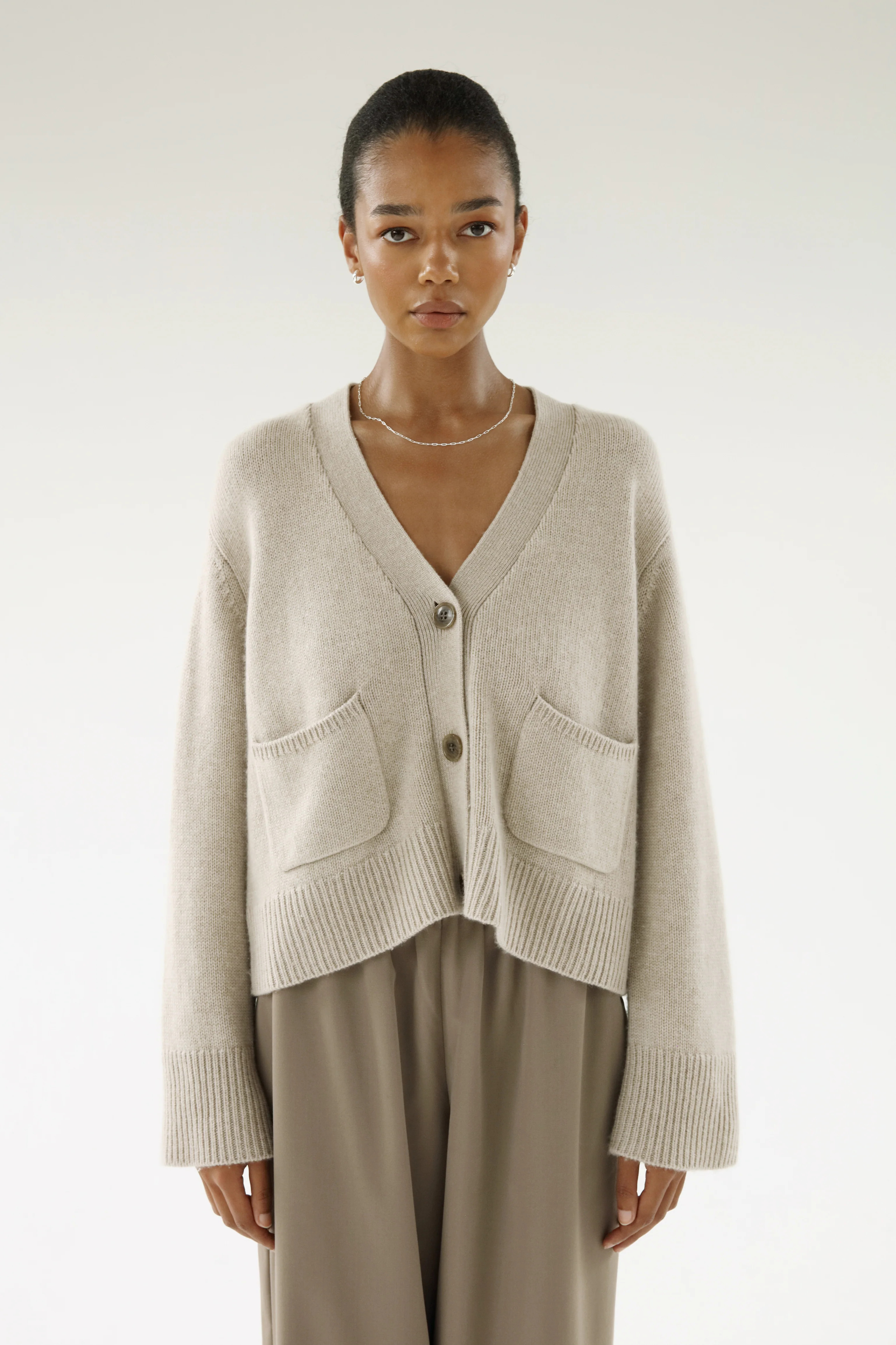 Beja Cardigan, taupe | Almada Label