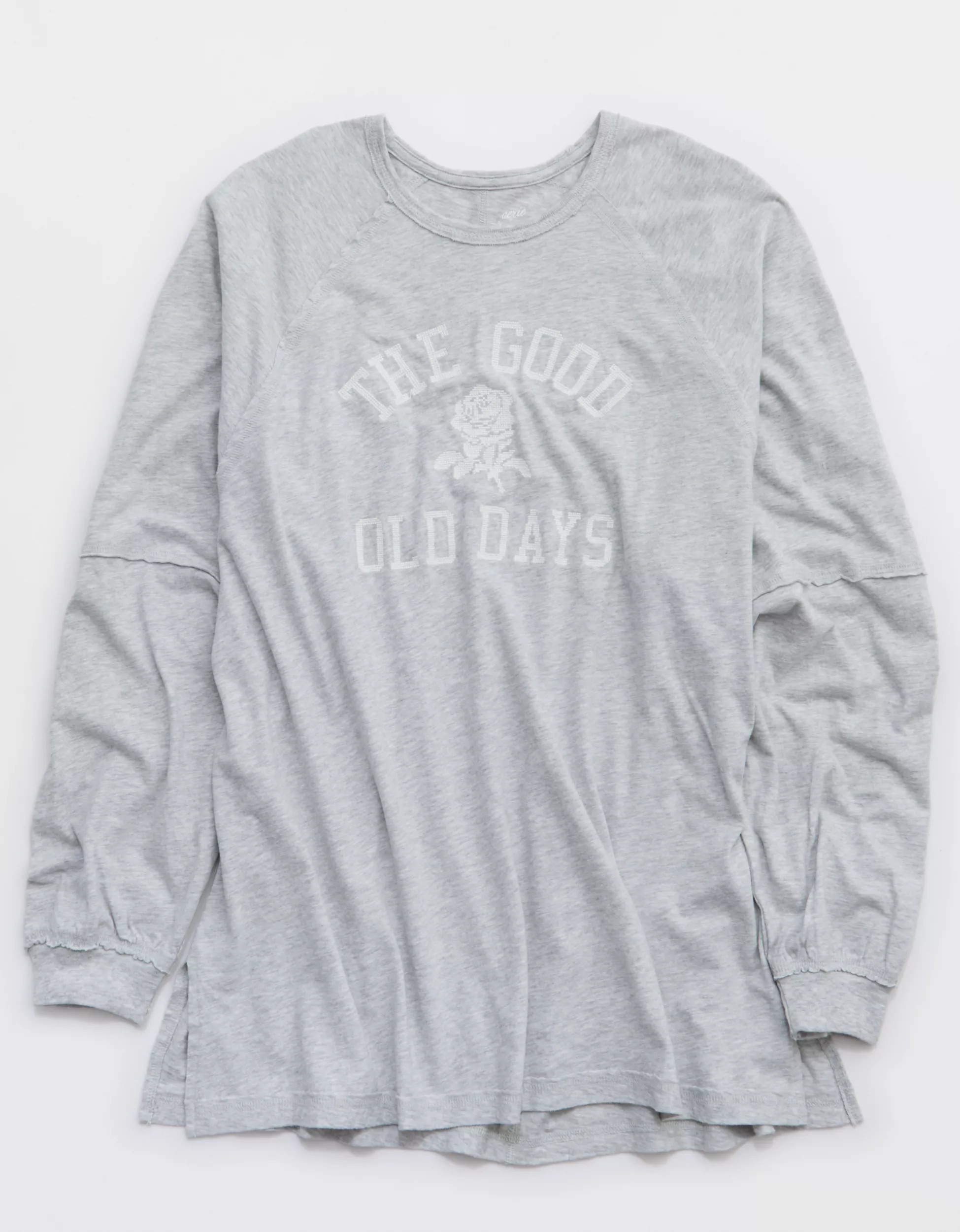 Aerie Cozy Long Sleeve Oversized Boyfriend T-Shirt | Aerie
