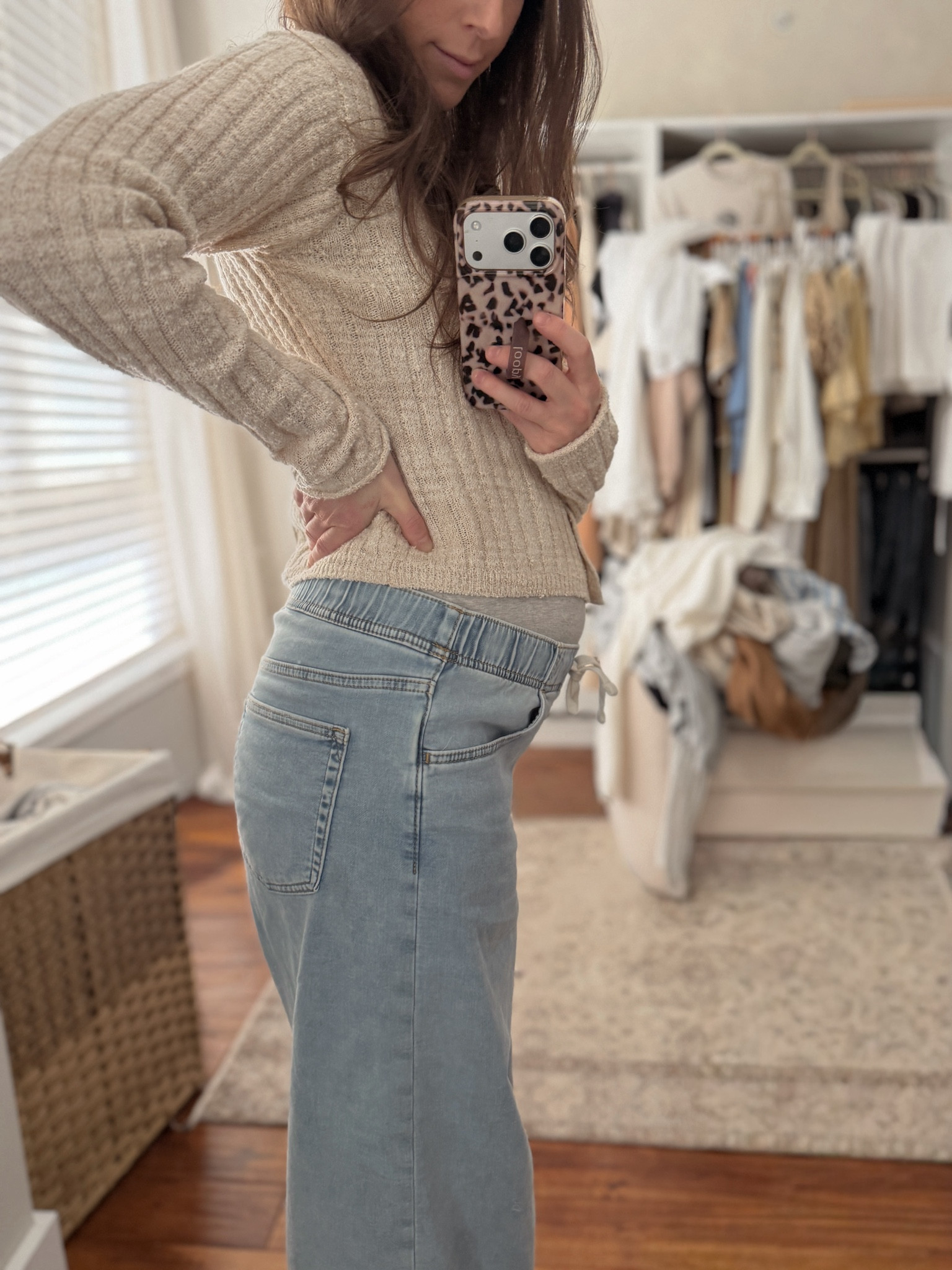 These jeans aren't technically maternity but they work so well with a pregnant belly! I bought them pre-pregnancy but I'm 18 weeks pregnant now and they still work. They're low rise so they're perfect for below the bump! 

#LTKBump #LTKmomlife