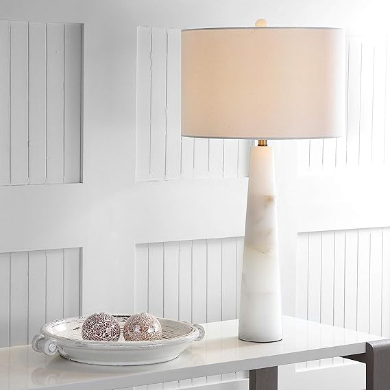 Safavieh Lighting Collection Delilah Alabaster White 30-inch Bedroom Living Room Home Office Desk... | Amazon (US)